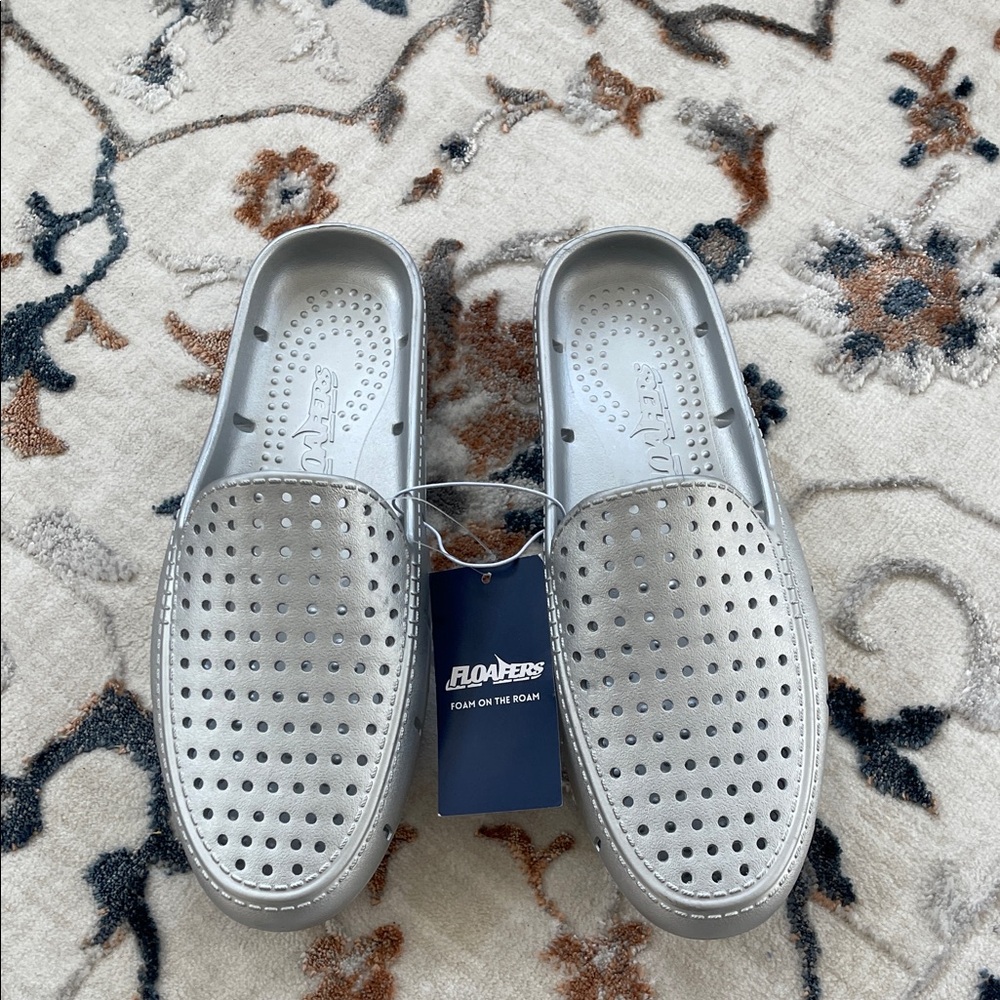 Floafers Sunset Slide Silver Slip-On Shoes M8/W10 - Picture 5 of 6